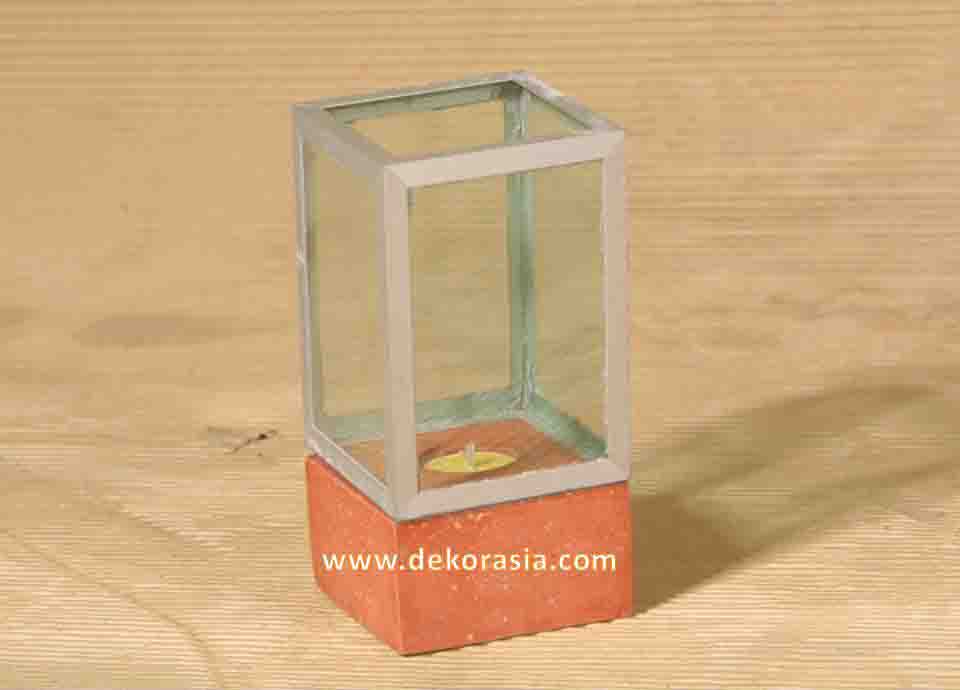Square Candle With Glass